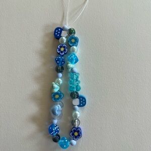 Blue 🩵🦋 Mixed Beads Phone Charm